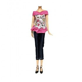 Lance Home® 5 Ensemble Vêtements dautomne Robes + Pantalon Tenue de Printemps Chaussures Sac De Mode Chapeau Manches Longues