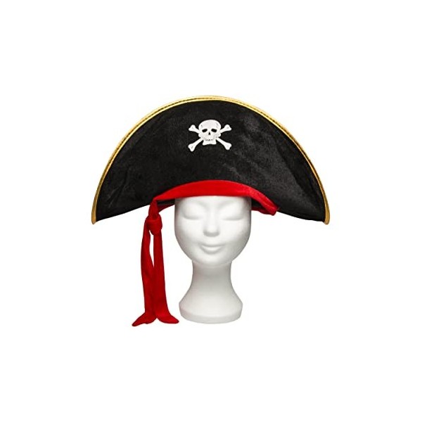 LG- Chapeau de Pirate avec Ruban Rouge Bonnets, Masques et Accessoires pour fête, li9089