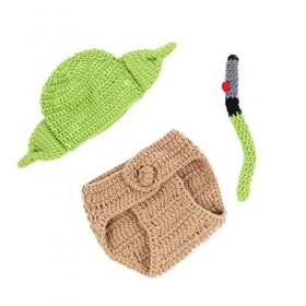NUOBESTY 1 Jeu Vêtements De Photographie De Bébé Tenues Photo Nouveau-né Pantalon De Chapeau Tricoté Au Crochet Pour Bébé Acc