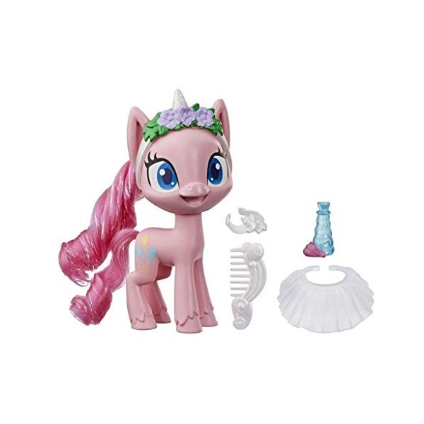 My Little Pony Pinkie Pie Potion Dress Up Figure - 5" Pink Pony Toy with Dress-Up Fashion Accessories, Brushable Hair & Comb