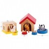 Jouet Hape - Ensemble Animaux Domestiques pour Maison de Poupée en Bois - Jouet pour Enfant à partir de 3 ans - Figurines Chi