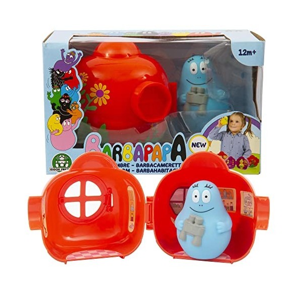 Giochi Preziosi Barbapapa- Barpapapa-Casetta Rossa de Barbabravo avec Peinture Florale extérieure Porte et fenêtre ouvrantes,