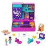 Polly Pocket Coffret Arcade en Folie, thème jeux, avec mini-figurines Polly et Shani, 5 surprises, 12 accessoires, jouet pour