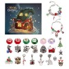 5 Pcs l2022, Kit création bijoux Noël avec 22 perles charms et 2 bracelets, compte à rebours Noël 24 jours Ensemble bracelet