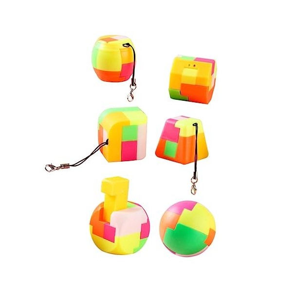 ibasenice 6Pcs Boule Cube Coffre Au Trésor Jouets Blocs De Construction pour Enfants Mini Jouet Puzzle Jouets Porte-Clés Port