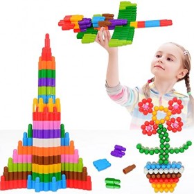 Kids Ensemble de 140 blocs de construction Jouets de construction - Jouets dapprentissage STEM Ensemble dapprentissage pour