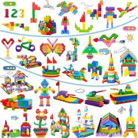 Kids Ensemble de 140 blocs de construction Jouets de construction - Jouets dapprentissage STEM Ensemble dapprentissage pour