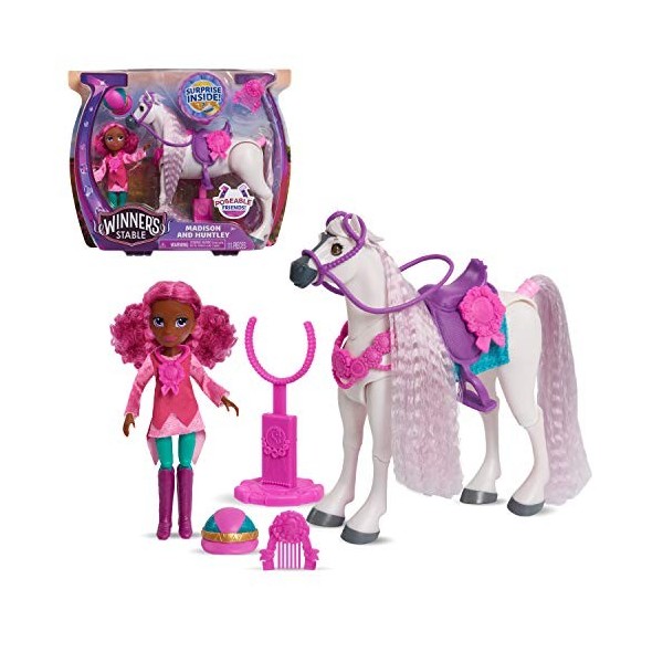 Winners Stable, Coffret Cheval Articulé et Poupée avec Accessoires, 11 Pièces, Différents Modèles Disponibles, Jouet pour enf