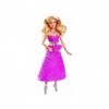 Coffret pour Barbie : poupée Robe Rose pailletée avec Collier et Une Ceinture - Set poupée Mannequin + 1 Carte Offerte - Acce