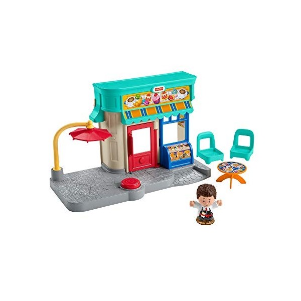 Fisher-Price Little People Boulangerie Pâtisserie jouet enfant avec 1 figurine et accessoires, 12 mois et plus, GNC60