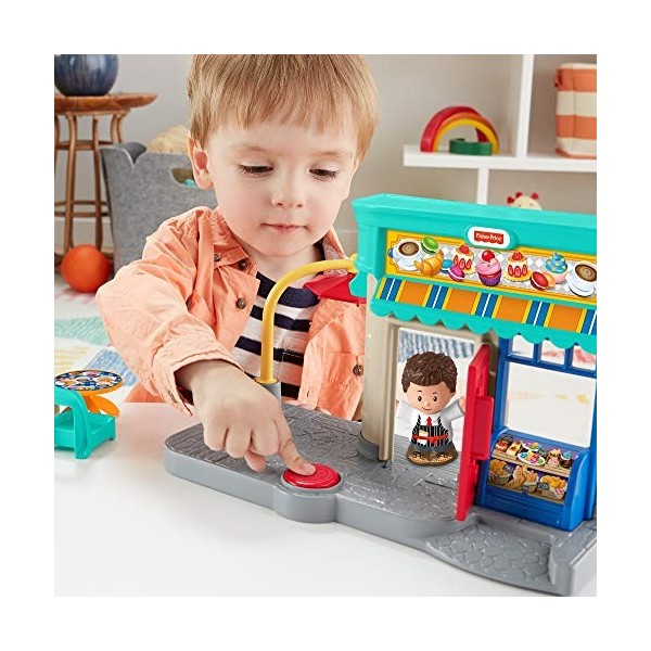 Fisher-Price Little People Boulangerie Pâtisserie jouet enfant avec 1 figurine et accessoires, 12 mois et plus, GNC60