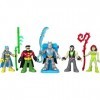 Fisher-Price Imaginext DC Super Friends Coffret de Combat Batman, 5 Figurines Articulées de personnages avec lumières et acce