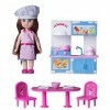 Playkidiz Mini Doll Cuisine Playset: Preport Play Mini poupée avec Accessoires de Cuisine Super durables pour la Maison de po