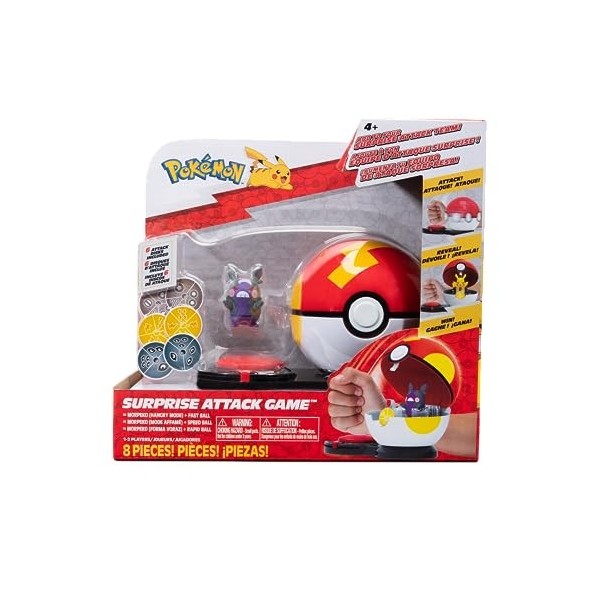 Pokémon Game Surprise Attack Game Single Pack Morpeko Mode Hangry avec Fast Ball - W3