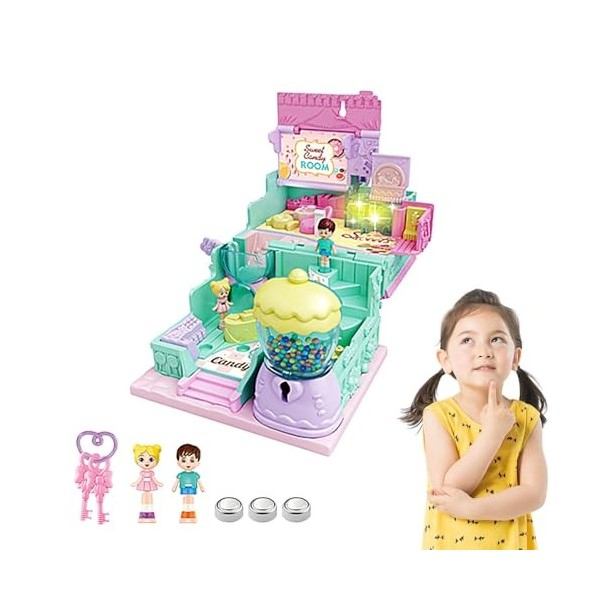 Maisons de poupées pour Filles | Maison de poupée avec lumières et Jouets de Construction de Jeux de Simulation,Meubles de Ma