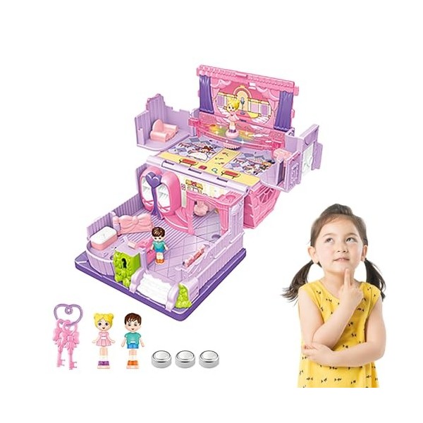 Maisons de poupées pour Filles | Maison de poupée avec lumières et Jouets de Construction de Jeux de Simulation,Meubles de Ma