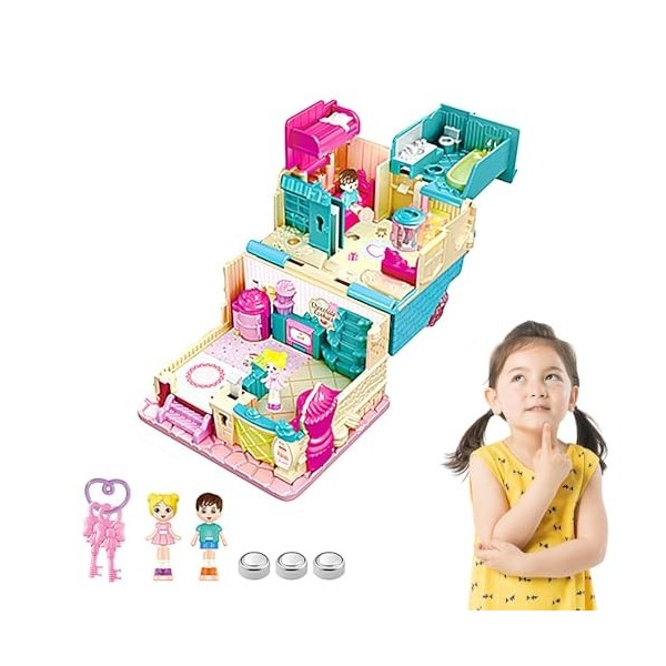 Maisons de poupées pour Filles | Maison de poupée avec lumières et Jouets de Construction de Jeux de Simulation,Meubles de Ma