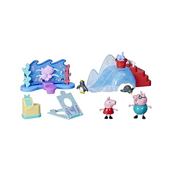 Peppa Pig Peppas Adventures Peppa Aquarium Adventure Playset Jouet préscolaire : 4 Figurines, 8 Accessoires . À partir de 3 