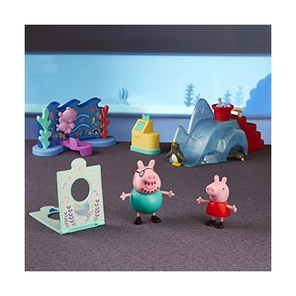 Peppa Pig Peppas Adventures Peppa Aquarium Adventure Playset Jouet préscolaire : 4 Figurines, 8 Accessoires . À partir de 3 