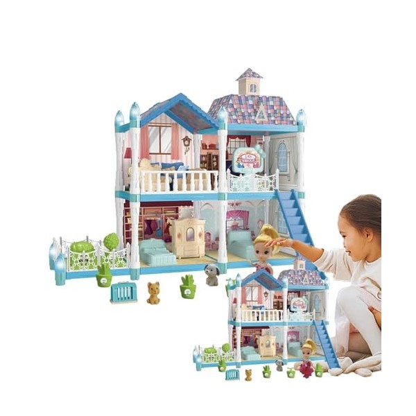 Ensemble De Jeu De Château Pour Filles, Ensemble De Jeu De Maison De Poupées De Château De 19 Pouces, Ensemble De Jeu De Chât