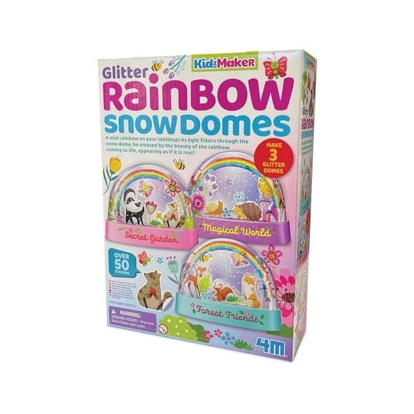 4M - KidzMaker – Mini dômes deau arc-en-ciel pailletés