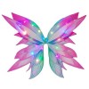 LAANCOO Costume de fée pour Fille 3Pcs/Set Light Up Free Size Dual Layer Gradient Wings Switch Control Button Battery Costume