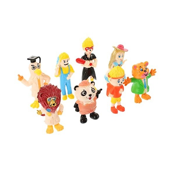 ibasenice 8 Pièces Personnes Figurine Jouets pour Enfants Mini Figurine Animale Miniature Marionnette Voiture Statue Gâteau T