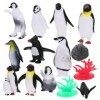 ERINGOGO 1 Ensemble De Jouets Décor Mini Animaux en Plastique Statue danimal Pingouin Miniature Statues De Pingouin Modèle D