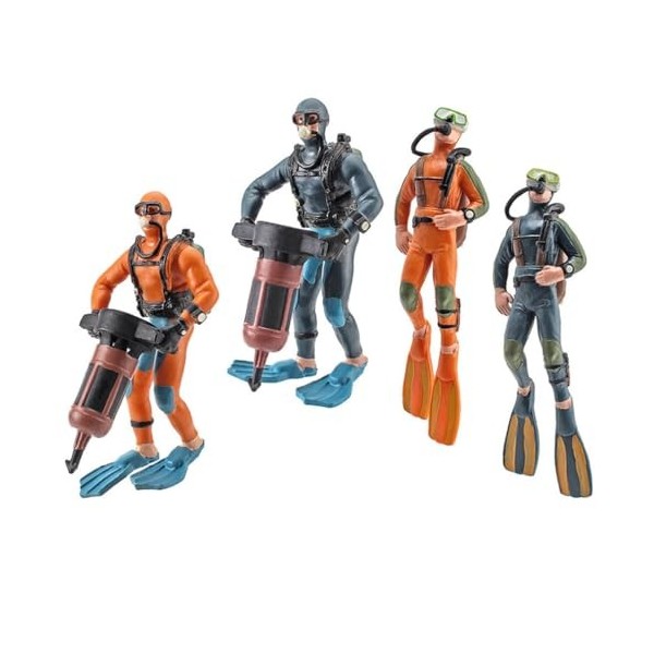 FAVOMOTO Scuba Diver Figurine 4 Pièces Miniature Scuba Diver Figure Action Figure Diorama Modèle Nageurs Figurines Scuba Dive