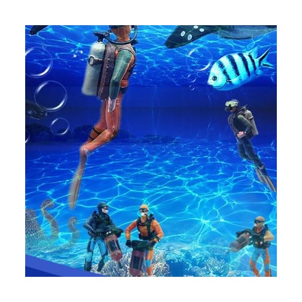 FAVOMOTO Scuba Diver Figurine 4 Pièces Miniature Scuba Diver Figure Action Figure Diorama Modèle Nageurs Figurines Scuba Dive