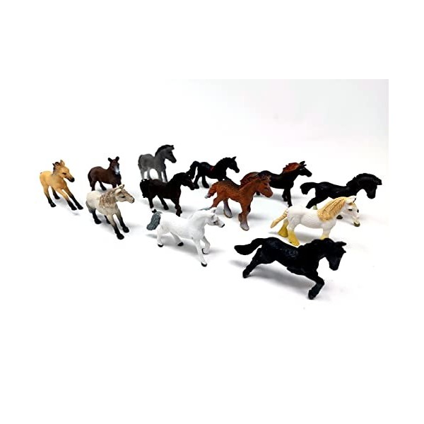 Brigamo Lot de 12 figurines de chevaux de qualité supérieure - Peintes à la main