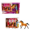 ​Spirit Lindomptable, coffret Train de Lucky avec poupée, figurine cheval Spirit et accessoires fidèles au film, jouet pour 