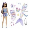 Barbie Poupée Skipper de Barbie Mermaid Power avec 10 Éléments dont une Queue de Sirène, des Vêtements, un Animal et des Acce