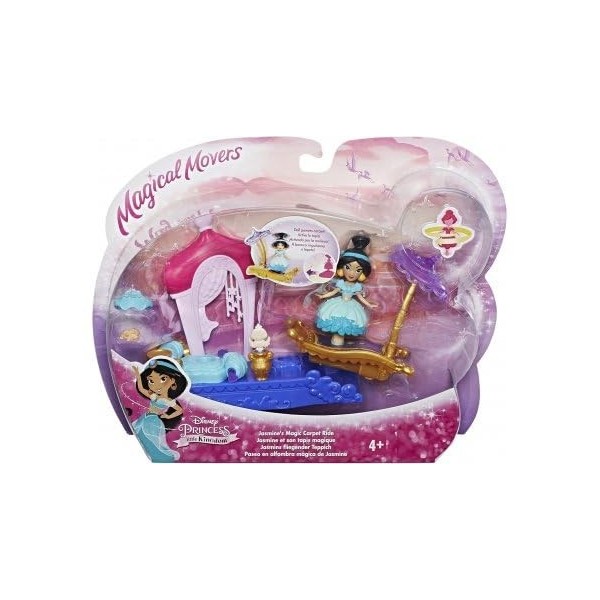 Coffret Aladdin : Jasmine et Son Tapis Magique au Palais + Accessoires - Mini-poupée - Set pour Disney Princesses + 1 Carte