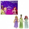 Disney Princess Coffret 3 Princesses avec Habillage Scintillant et Accessoires, avec Deux décors à Double Face à colorier et 