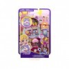 Coffret Chat pour Polly Pocket Le resaurant + 2 Figurine + 12 Accessoires - Set Jouet Fille Mini Monde + 1 Carte Offerte - Mi