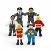 Stokke Set de héros MuTable, de la Marque Hape Toys - Six Personnages pour la Maison de Jeu - Pompier, Policier, ingénieur, G