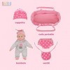 Baroni Toys Poupée Interactive à 3 Fonctions, Dit Maman et Papa, Rit et Pleure, 3 Accessoires Couche, Bâillon, Nacelle avec p