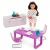 Lori – Mini Doll & Toy Dining Room Furniture – 6-inch Doll & Dollhouse Accessories – Table, Chairs, Dishes, Cutlery – Play Se