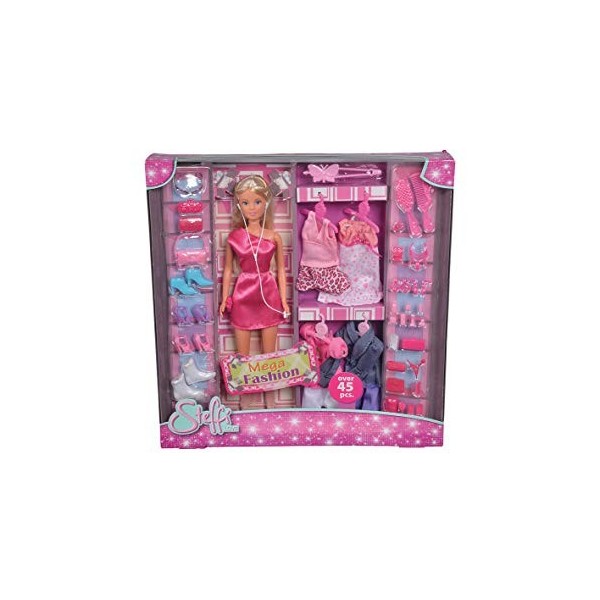 Simba - Steffi Love Défilé de Mode - Poupée Mannequin 29cm - Coffret Mega Fashion avec 4 Tenues + 45 Accessoires - 105736015