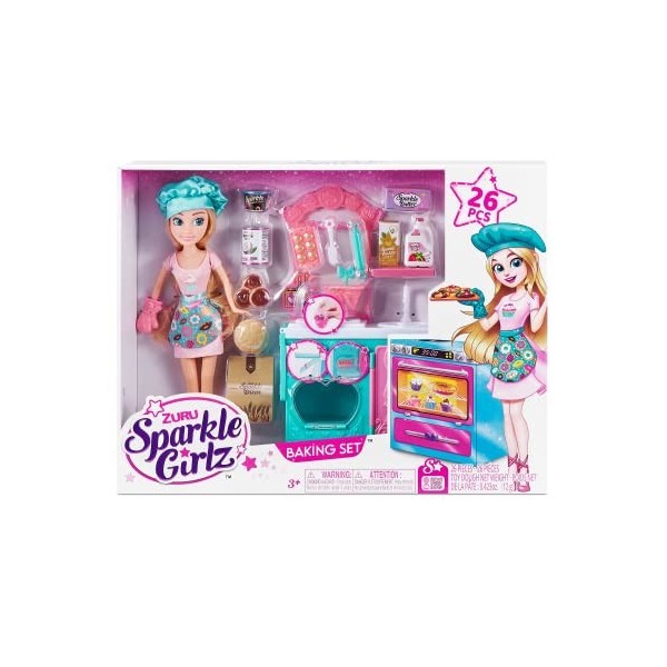 United Pacific Designs 100183 : Zuru Sparkle Girlz Bake Off Ensemble de jeu avec poupée de 26,7 cm et style de vie