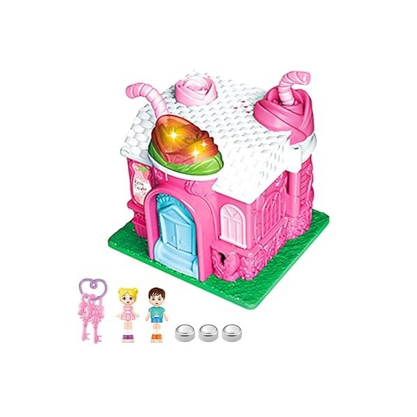 Maisons de poupées pour Filles | Ensemble de Jeu pour Tout-Petits avec lumières Magiques,Meubles de Maison de poupée de rêve,