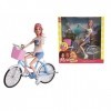 Generico Poupée avec vélo Playset poupée avec vélo, poupée articulée avec vélo et accessoires pour poupée avec vélo et access