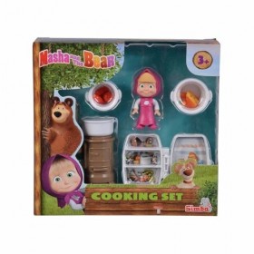 Simba - Masha et Ours Playset Cuisine, 109306101, 3 Ans, avec de Nombreux Accessoires