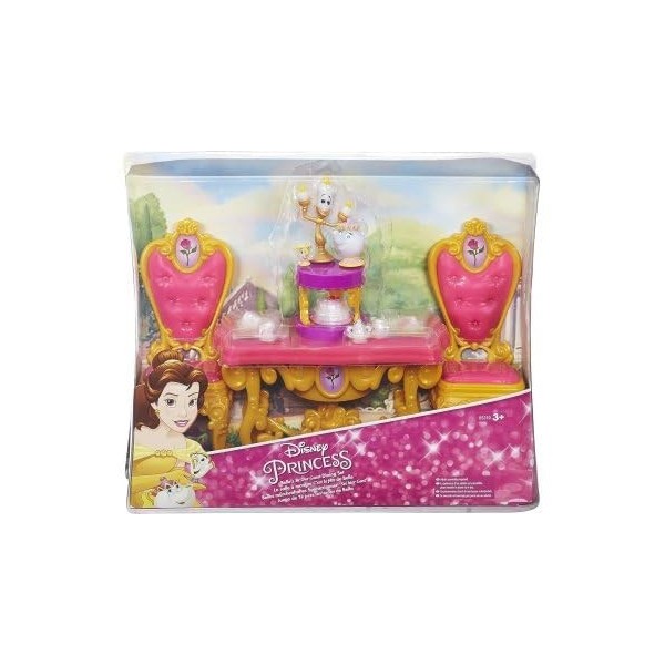 Coffret Belle et la bête : Salle à Manger - 3 Figurines : lumière Chip Samovar - Set Accessoires poupées Mannequin pour Disne