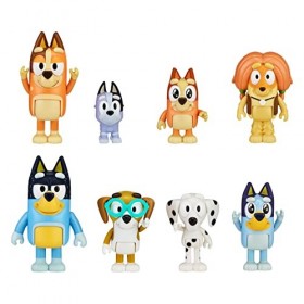 Akedo Coffret de 8 Figurines articulées - Famille et Amis de Bluey 5,3 à 8,3 cm 
