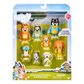 Akedo Coffret de 8 Figurines articulées - Famille et Amis de Bluey 5,3 à 8,3 cm 