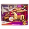 Coffret pour Spirit : lecurie avec Cheval articulé Beige + Poulain - Set Jouet Fille 10 Accessoires + 1 Carte - Animaux