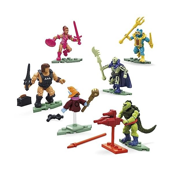 MEGA Les Maîtres de l’Univers Coffret de Construction 6 mini-figurines de super-héros La Bataille d’Eternia Collection II et 