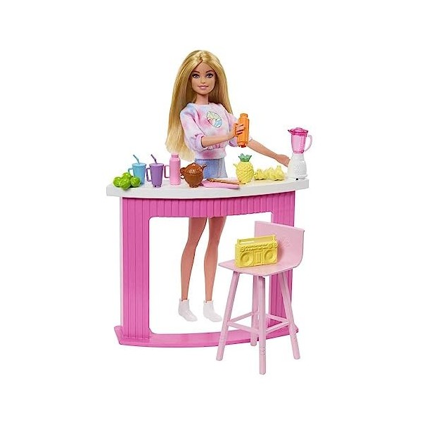 Barbie Le Film Set de Jeu Bar Malté avec Accessoires pour les filles à partir de 3 ans